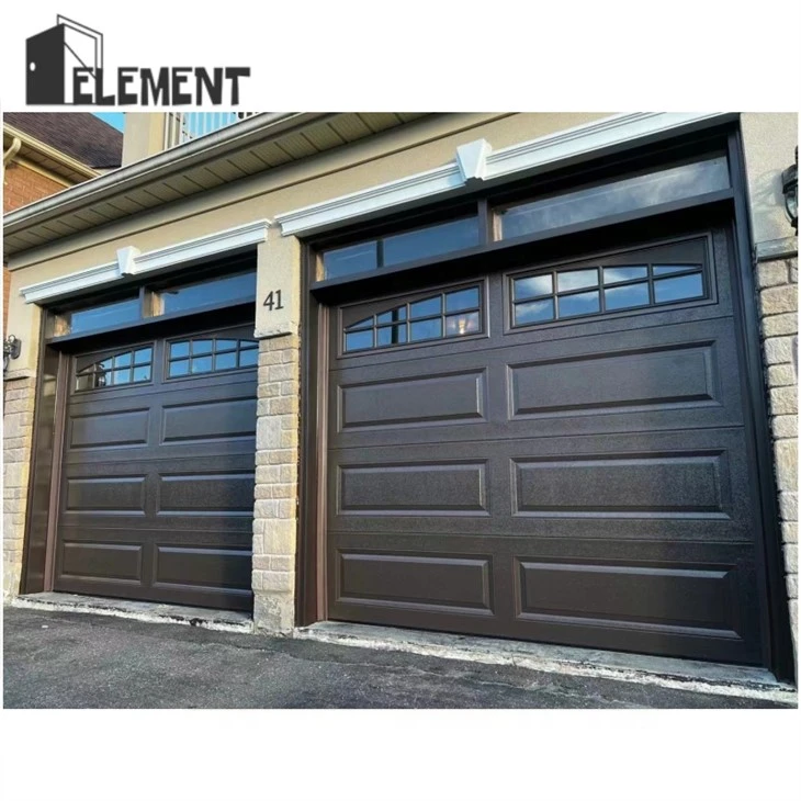 double garage door alminium black